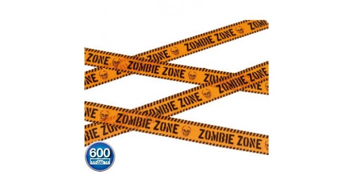 Cinta Precaución: zona zombi, naranja y negro
