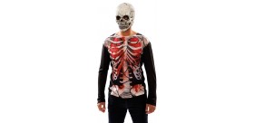 Disfraz de Camisa esqueleto zombi