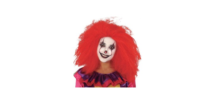 Peluca payaso roja.