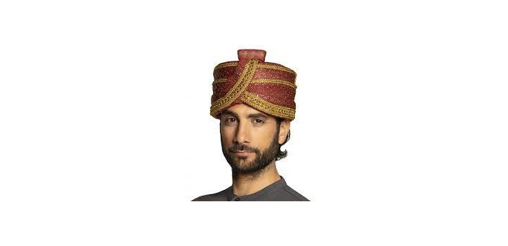 turbante MARAJA - MORO rojo/oro