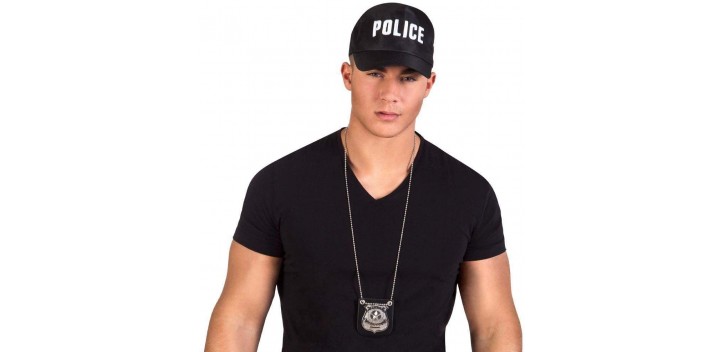 colgante chapa policia