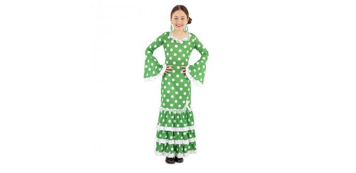 disfraz infantil sevillan - flamenca en verde