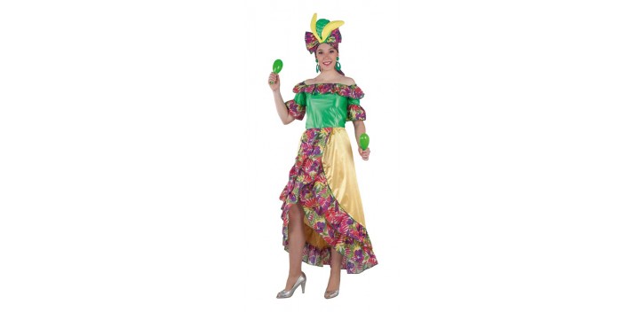 DISFRAZ ADULTO RUMBERA - CARIBEÑA