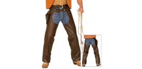 CHAPARRERAS COWBOY ADULTO NEGRO/MARRON