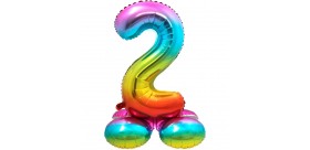 globo foil forma de numero 72 ctms arco iris