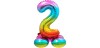 globo foil forma de numero 72 ctms arco iris