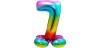 globo foil forma de numero 72 ctms arco iris