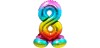 globo foil forma de numero 72 ctms arco iris