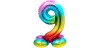 globo foil forma de numero 72 ctms arco iris
