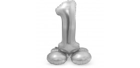 globo foil forma numero de 72 cms. - plata