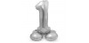 globo foil forma numero de 72 cms. - plata