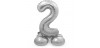 globo foil forma numero de 72 cms. - plata