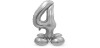 globo foil forma numero de 72 cms. - plata