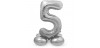 globo foil forma numero de 72 cms. - plata