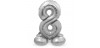 globo foil forma numero de 72 cms. - plata