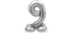 globo foil forma numero de 72 cms. - plata